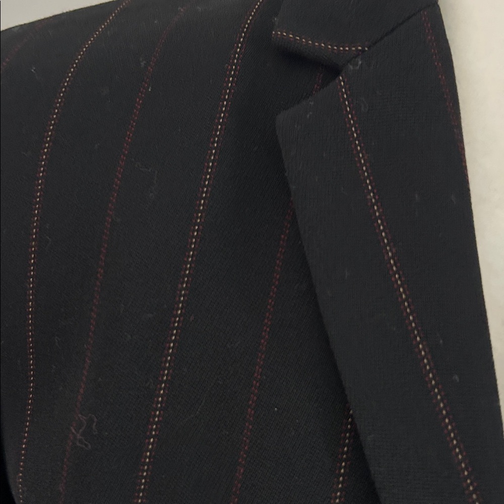 Ann Taylor Black Wool Pinstripe Blazer sz 6 - Picture 2 of 7